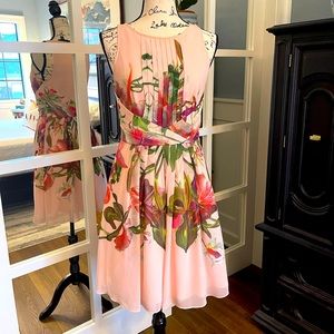 Ted Baker Carlii Symmetrical Orchid Print Dress